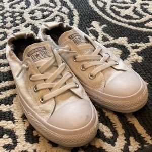 Converse white slip-on.